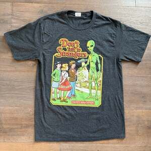 Steven Rhodes Don't Talk To Strangers Alien Safety Education Graphic T-Shirt